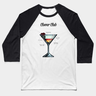 Clover Club Cocktail Recipe Baseball T-Shirt